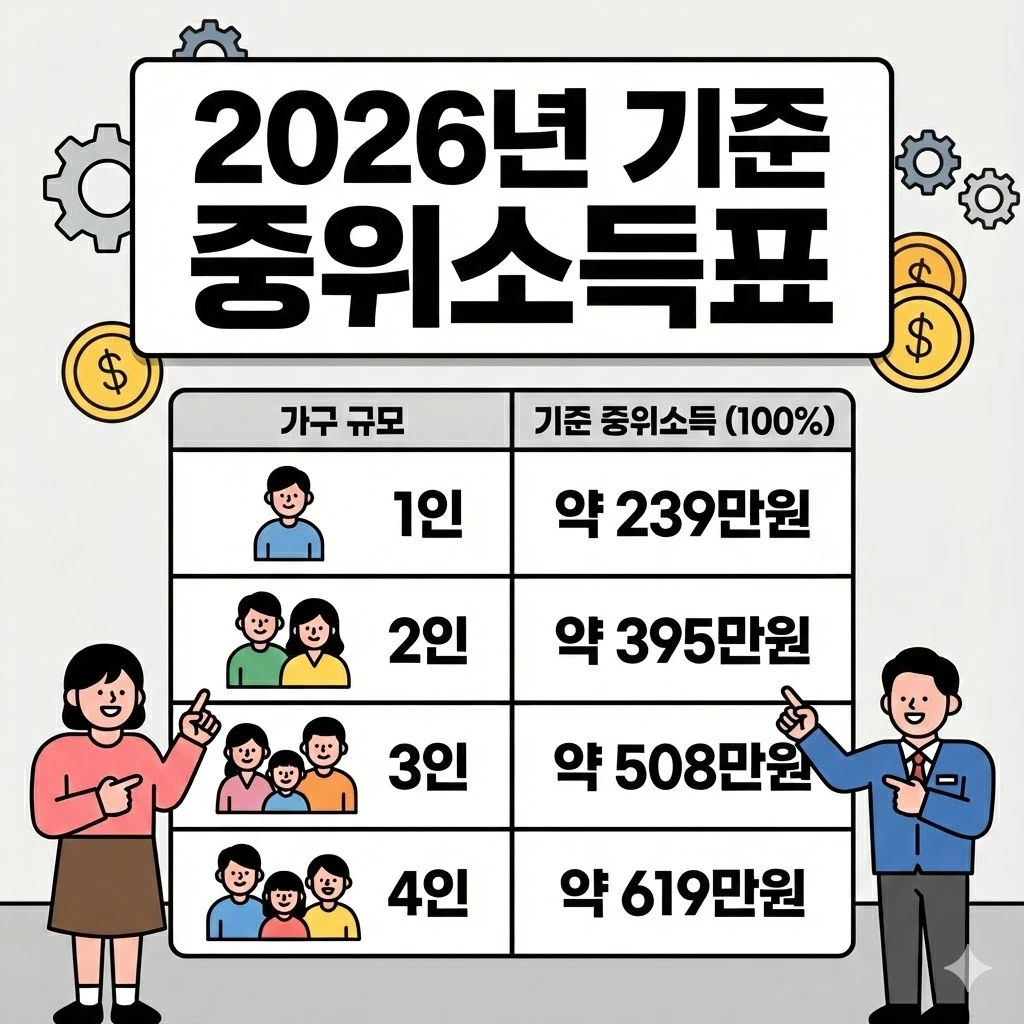 2026년 기준 중위소득표