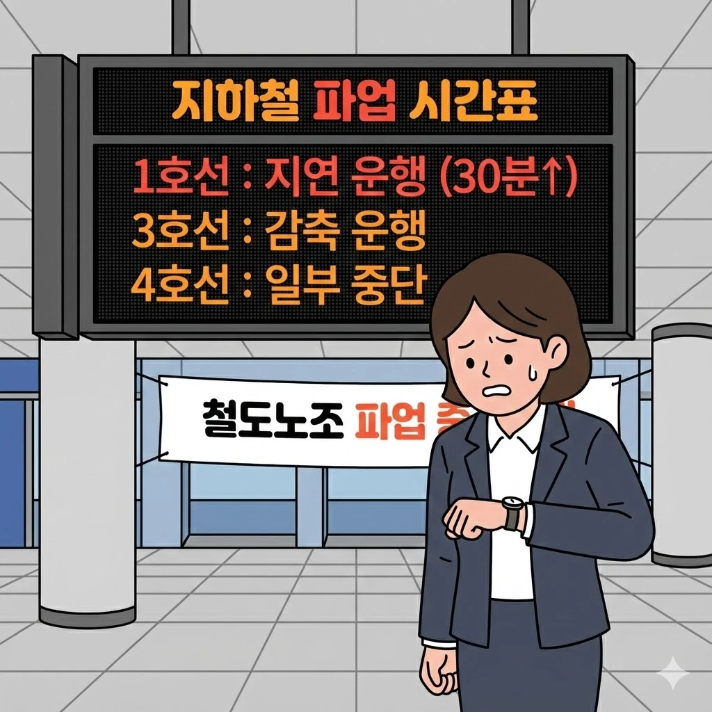 지하철 파업 노선 시간표