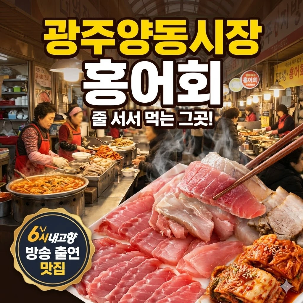 6시내고향 광주양동시장 홍어회