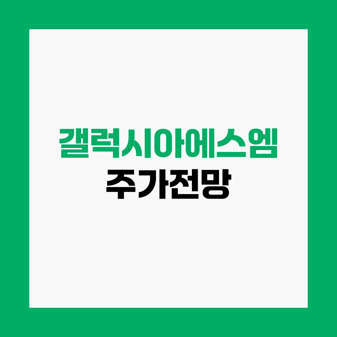 갤럭시아에스엠 주가전망