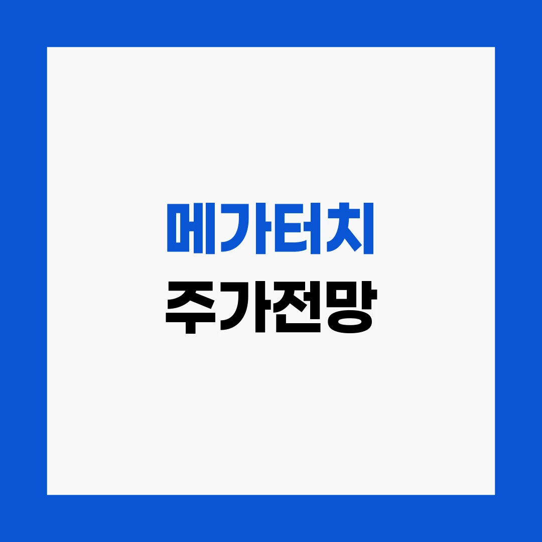메가터치 주가전망