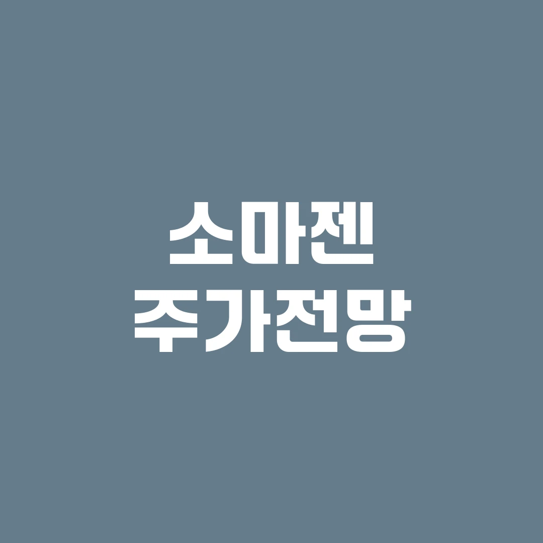 소마젠 주가전망