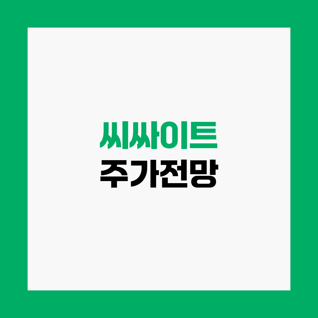 씨싸이트 주가전망