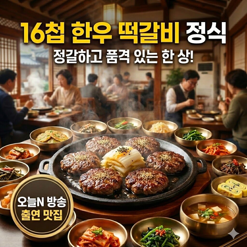 오늘N 16첩 한우 떡갈비 정식