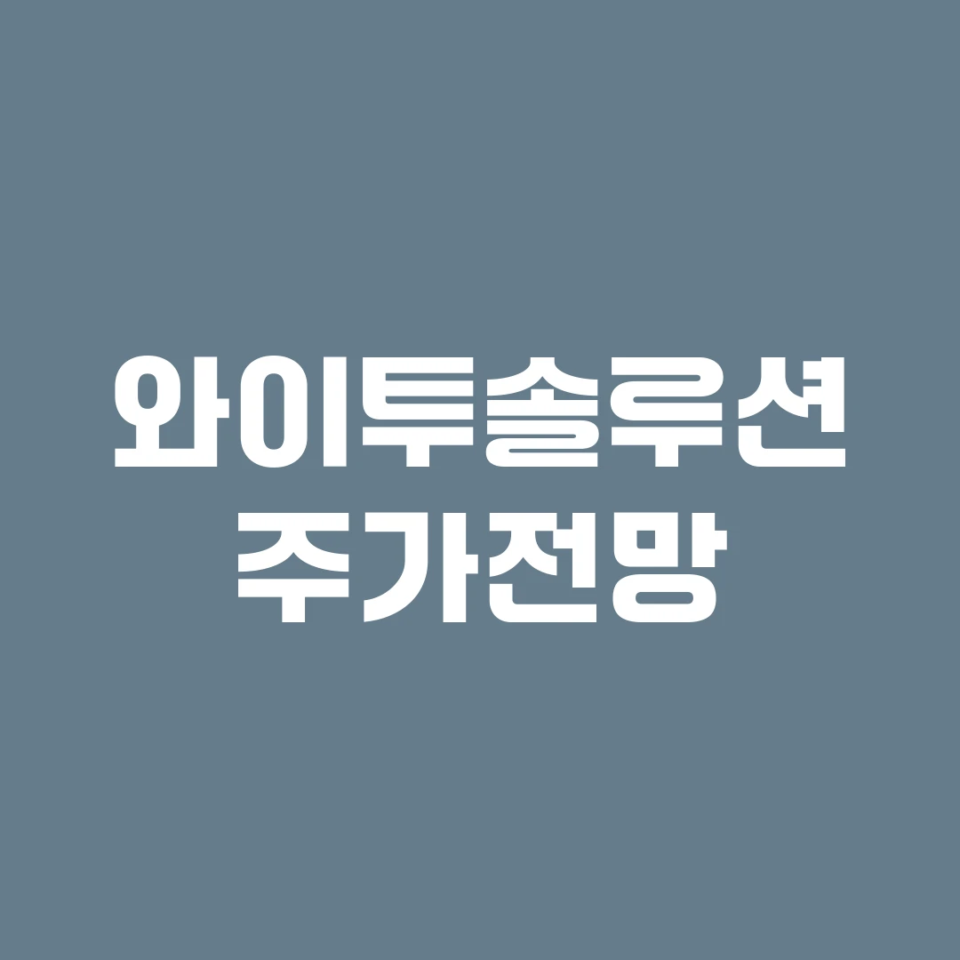 와이투솔루션 주가전망