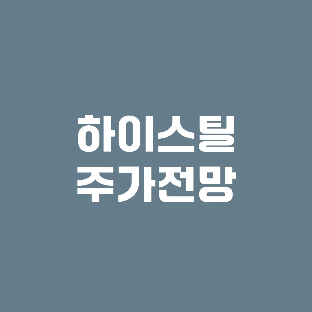 하이스틸 주가전망