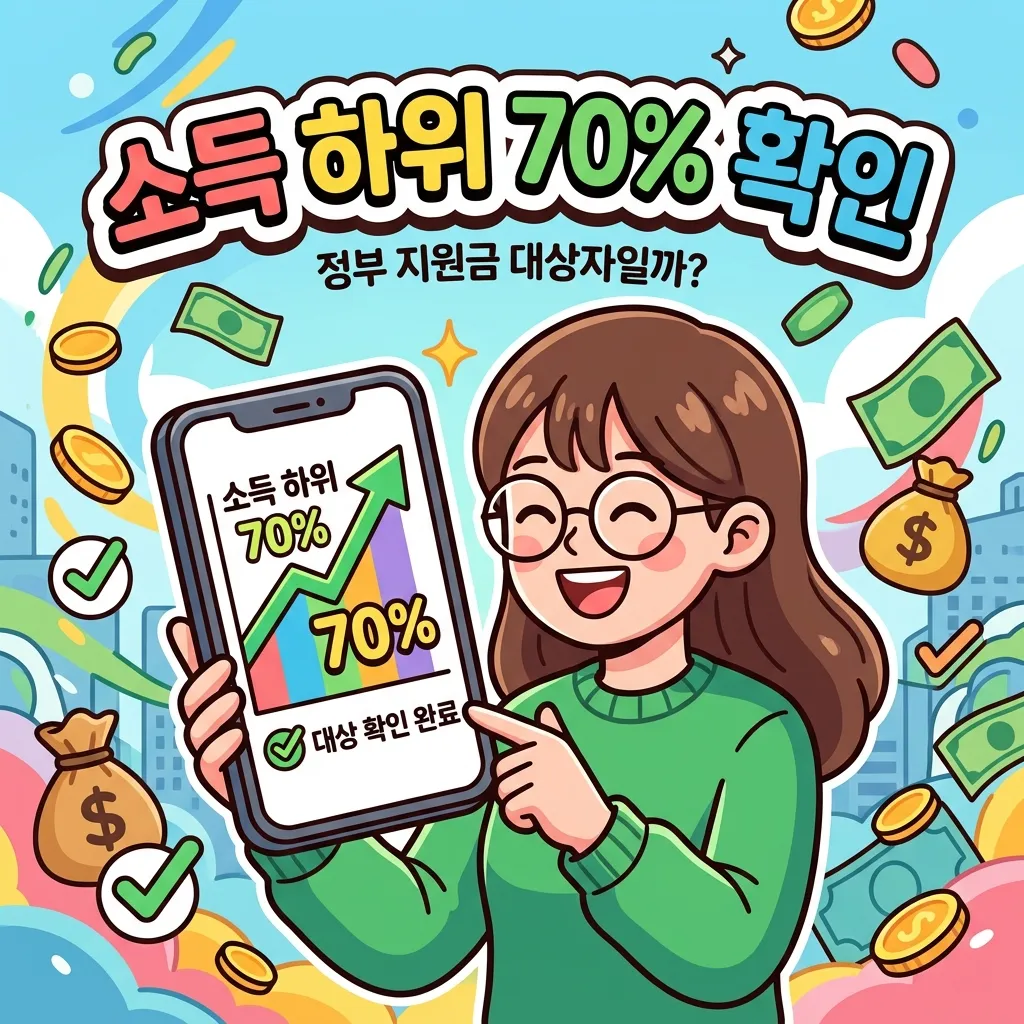 소득 하위 70% 확인